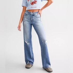 BKE Billie Wide Leg Distressed Jean - Size 28 x 34